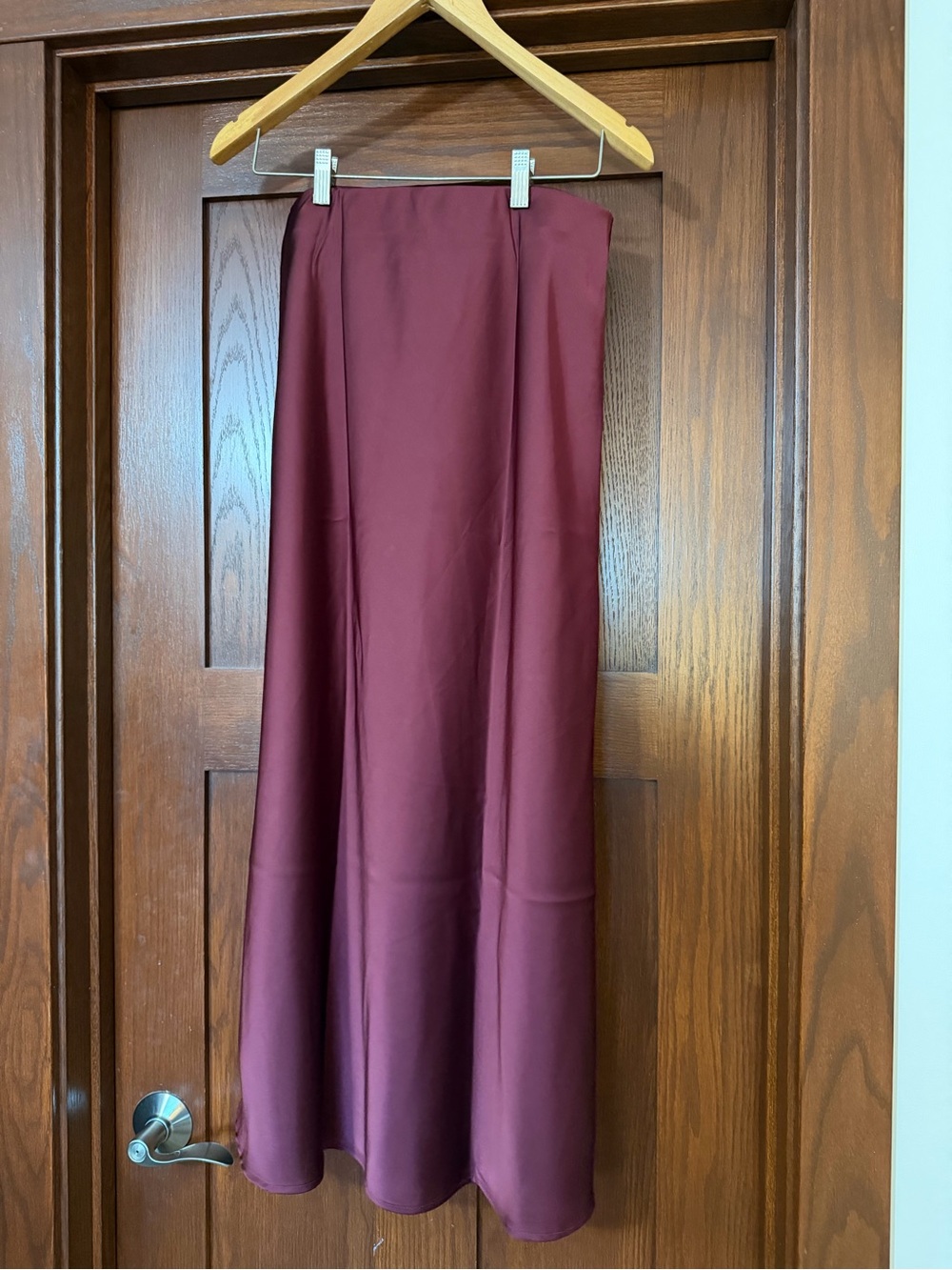 Elegant Burgundy Maxi Skirt - Sleek Straight Silhouette